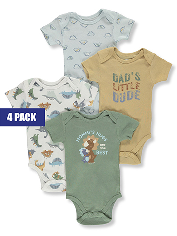 Koala Baby Baby Boys' 4-Pack Dino Bodysuits - CookiesKids.com