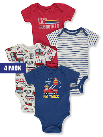 Koala Baby Baby Boys' 4-Pack Fire Bodysuits - CookiesKids.com