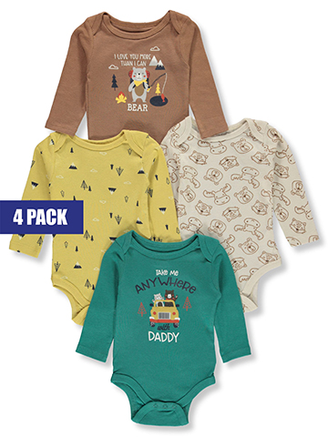 Koala Baby Baby Boys' 4-Pack Long-Sleeve Bodysuits - CookiesKids.com