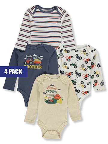 Koala Baby Baby Boys' 4-Pack Long-Sleeve Bodysuits - CookiesKids.com