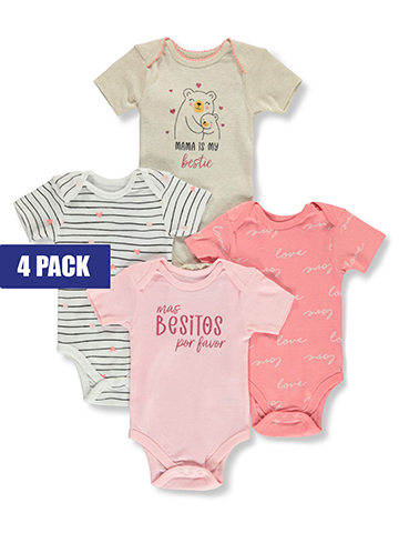 Koala Baby Baby Girls' 4-Pack Bodysuits - CookiesKids.com