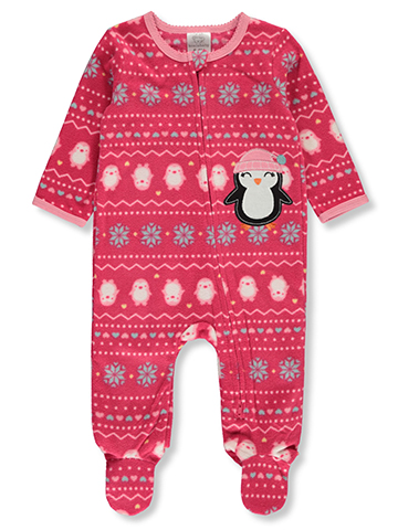 Koala Baby Baby Girls' Snowflake Penguin Footed Coveralls - CookiesKids.com