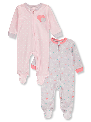 Koala Baby Baby Girls' 2-Pack Footed Coveralls - CookiesKids.com