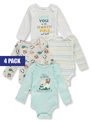 Koala Baby Baby Boys' 4-Pack Long-Sleeve Bodysuits - CookiesKids.com
