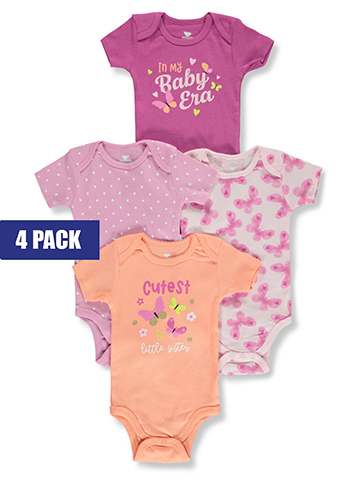 Koala Baby Baby Girls' 4-Pack Butterfly Bodysuits - CookiesKids.com