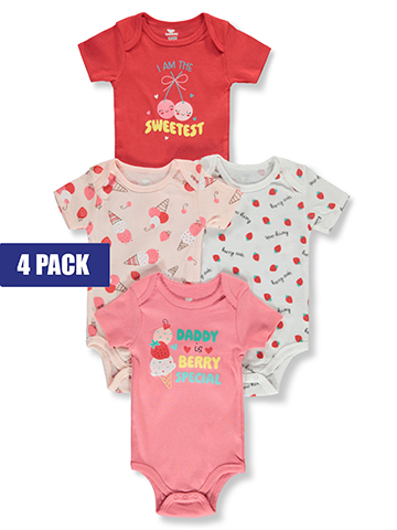 Koala Baby Baby Girls' 4-Pack Ice Cream Bodysuits - CookiesKids.com