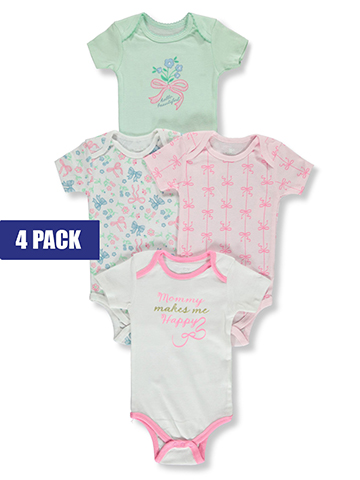 Koala Baby Baby Girls' 4-Pack Bows Bodysuits - CookiesKids.com