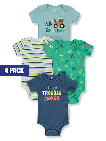 Koala Baby Baby Boys' 4-Pack Construction Bodysuits - CookiesKids.com