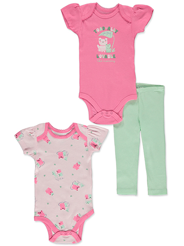 Koala Baby Baby Girls' 3-Piece Frog Pants Set Outfit - CookiesKids.com