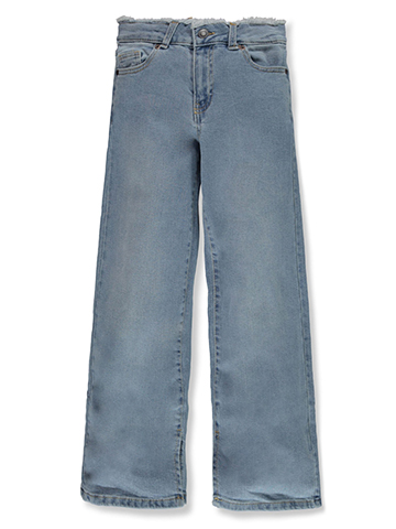 Evsie Girls Wide Leg Distressed Jeans - CookiesKids.com