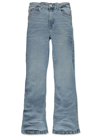 Evsie Girls' Wide-Leg Jeans with Frayed Hem - CookiesKids.com