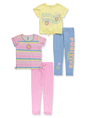Pink Velvet Girls' 4-Piece Mix Match Leggings Set Outfit - CookiesKids.com