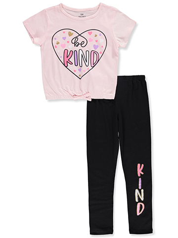 Pink Velvet Girls' 2-Piece Leggings Set Outfit - CookiesKids.com