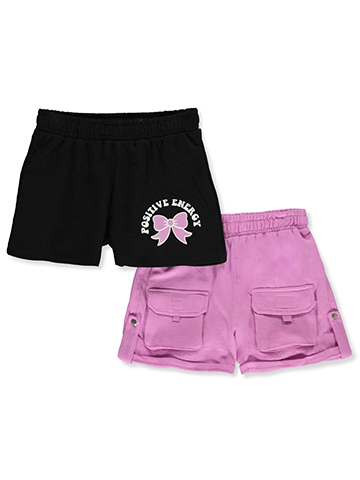 Pink Velvet Girls' 2-Pack Positivity Fleece Shorts - CookiesKids.com