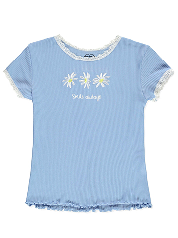 Pink Velvet Girls' Ribbed Daisy T-Shirt - CookiesKids.com