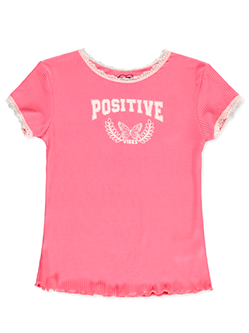Pink Velvet Girls' Ribbed Daisy T-Shirt - CookiesKids.com