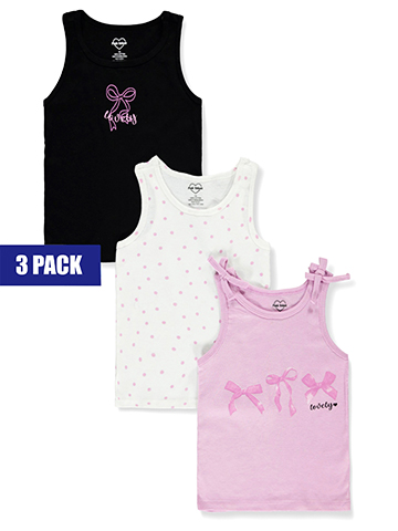 Pink Velvet Girls' 3-Pack Ribbon Tank Tops - CookiesKids.com