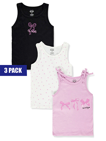 Pink Velvet Girls' 3-Pack Ribbon Tank Tops - CookiesKids.com