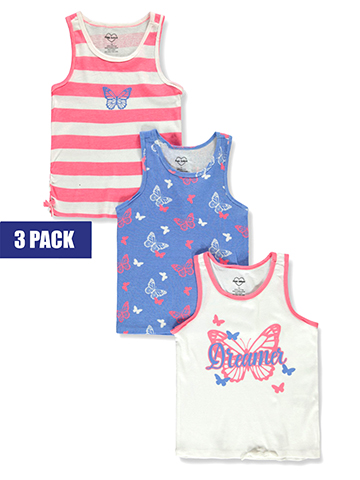 Pink Velvet Girls' 3-Pack Butterfly Tank Tops - CookiesKids.com