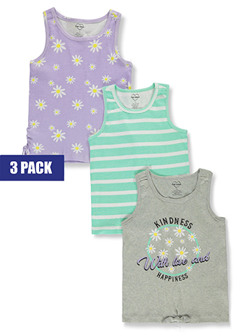 Pink Velvet Girls' 3-Pack Daisy Tank Tops - CookiesKids.com