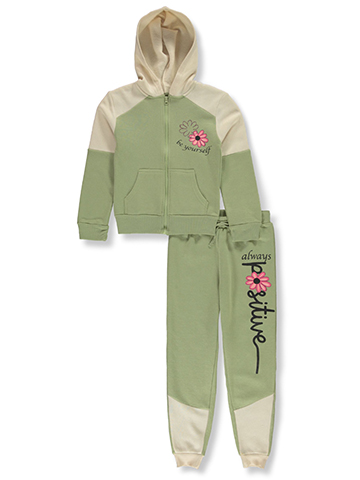 Pink Velvet Girls' 2-Piece Joggers Set Outfit - CookiesKids.com