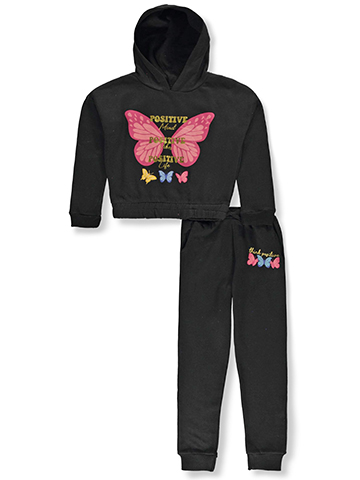 Pink Velvet Girls' 2-Piece Joggers Set Outfit - CookiesKids.com