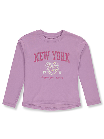 Pink Velvet Girls' Rhinestone New York T-Shirt - CookiesKids.com