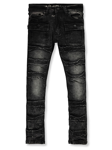 Retro Stitch Boys' Frayed Cargo Jeans - CookiesKids.com