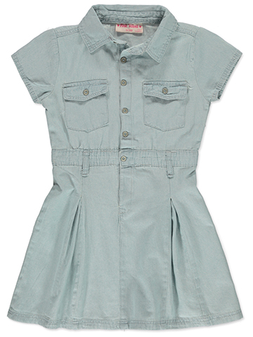 Pink Velvet Girls' Denim Dress - CookiesKids.com