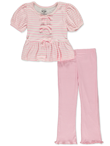 Pink Velvet Girls' 2-Piece Leggings Set Outfit - CookiesKids.com