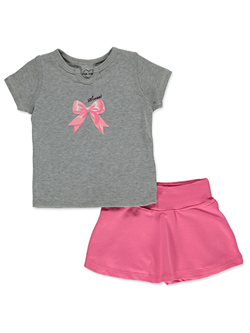 Pink Velvet Girls' 2-Piece Skorts Set Outfit - CookiesKids.com