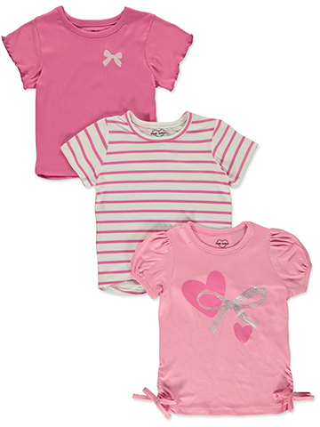 Pink Velvet Girls' 3-Pack Heart T-Shirts - CookiesKids.com