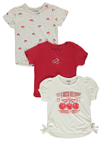 Pink Velvet Girls' 3-Pack Cherry T-Shirts - CookiesKids.com