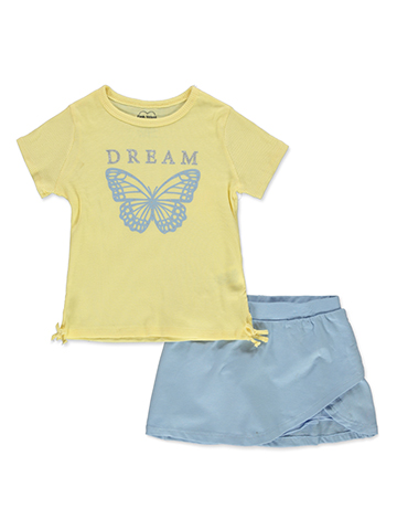 Pink Velvet Girls' 2-Piece Skorts Set Outfit - CookiesKids.com