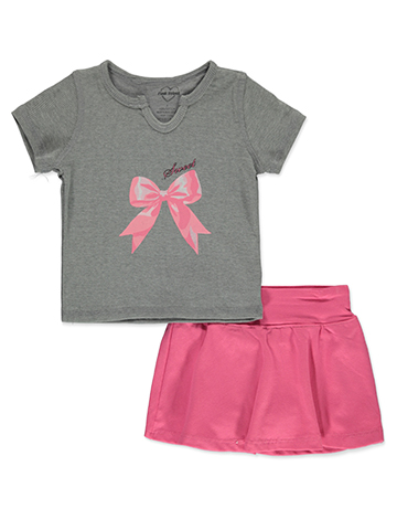 Pink Velvet Girls' 2-Piece Skorts Set Outfit - CookiesKids.com