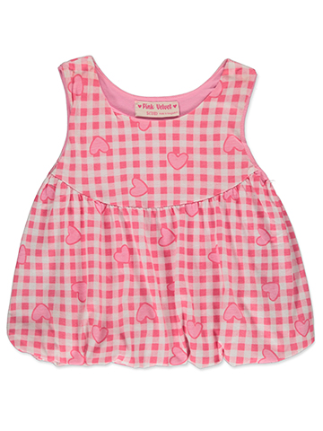 Pink Velvet Girls' Hearts Tank Tops - CookiesKids.com