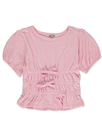 Pink Velvet Girls' Peasant Top - CookiesKids.com