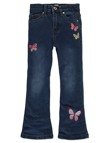 Pink Velvet Girls' Butterfly Flared Jeans - CookiesKids.com