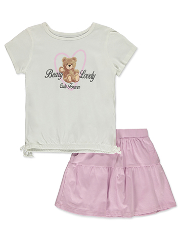 Pink Velvet Girls' 2-Piece Skorts Set Outfit - CookiesKids.com