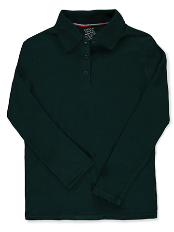 French Toast Girls’ L/S Fitted Knit Polo with Picot Collar - CookiesKids.com