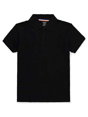 French Toast Big Girls’ Plus S/S Fitted Knit Polo With Picot Collar - CookiesKids.com