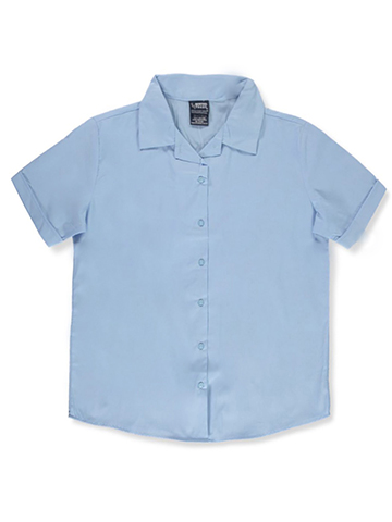 French Toast Big Girls' Short-Sleeved Blouse With Lace Edging - CookiesKids.com