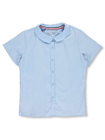 French Toast Girls’ Plus Size S/S Peter Pan Fitted Shirt - CookiesKids.com