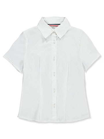 White French Toast Big Girls' S/S Pocket Button-Down Blouse 20.5 