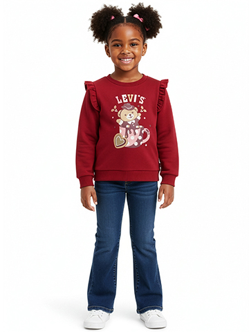 Levi's Girls' 2-Piece Flared Jeans Set Outfit - CookiesKids.com