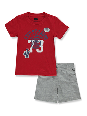Levi's Boys' 2-Piece Cactus Shorts Set Outfit - CookiesKids.com