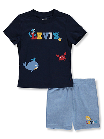 Levi's Boys' 2-Piece Ocean Shorts Set Outfit - CookiesKids.com