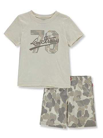 Levi's Boys' 2-Piece Stone Camo Shorts Set Outfit - CookiesKids.com