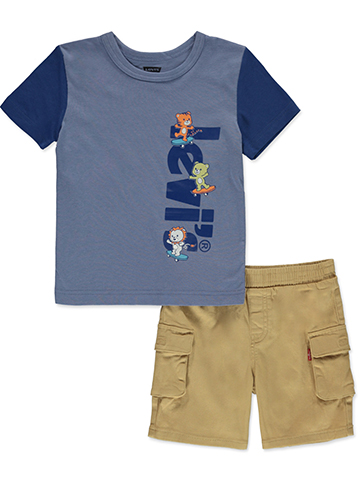 Levi's Boys' 2-Piece Cargo Shorts Set Outfit - CookiesKids.com