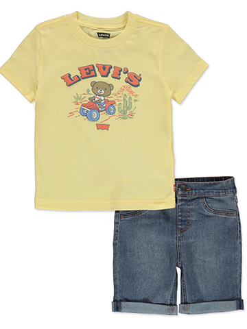 Levi's Boys' 2-Piece Jean Shorts set Outfit - CookiesKids.com